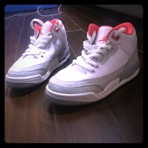 White and Orange/Red Jordan’s